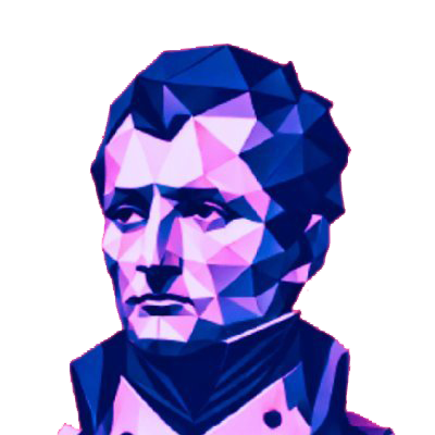 Low poly portrait of Beethoven