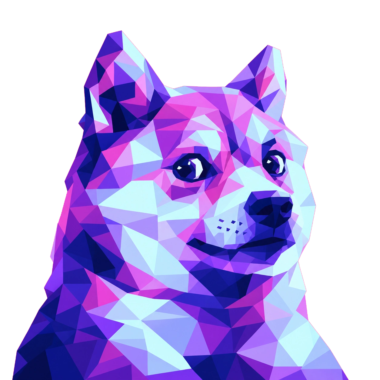 Low poly portrait of the inu